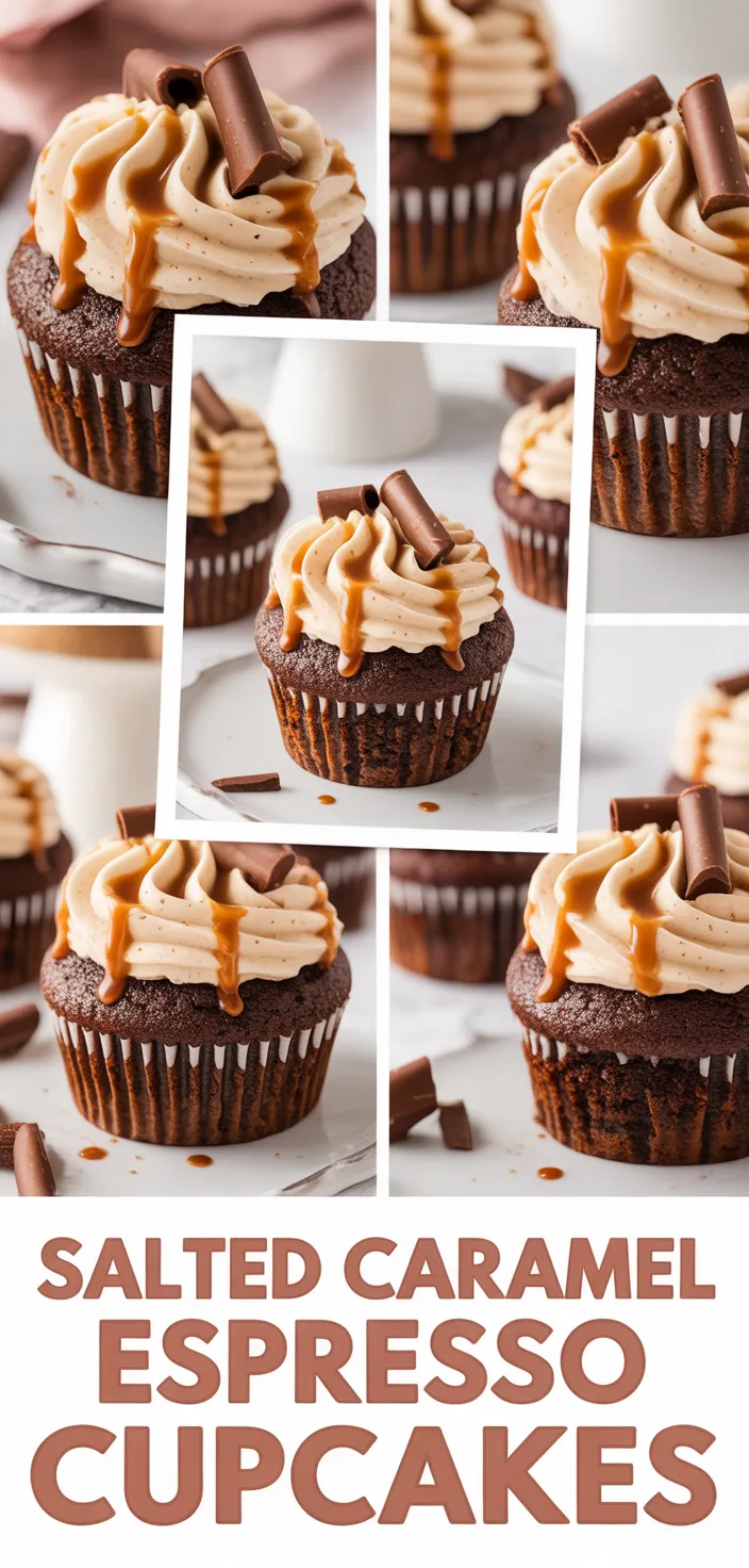 A photo of Chocolate Espresso Cupcakes With Salted Caramel Buttercream Recipe