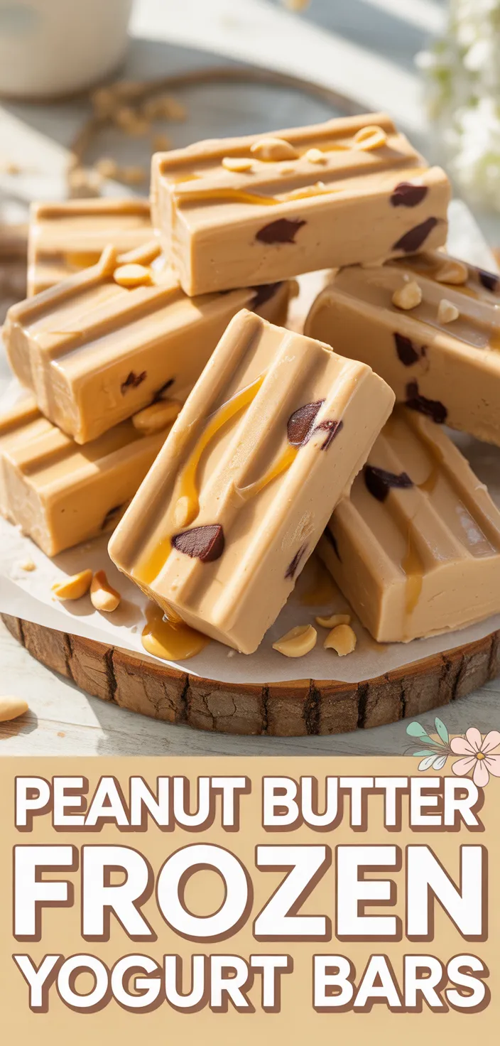 A photo of Peanut Butter Frozen Yogurt Bars Recipe