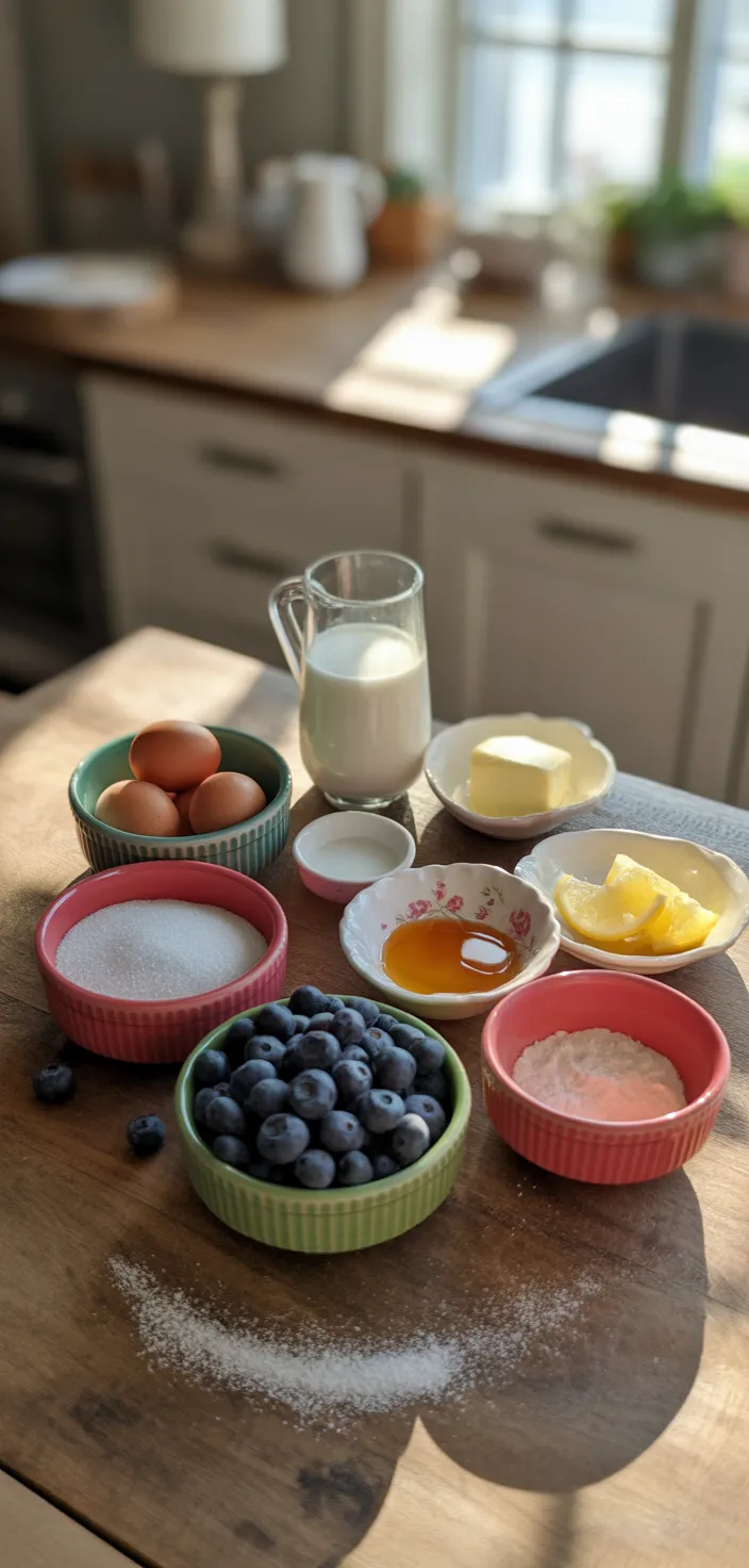 Ingredients photo for Crustless Blueberry Pie Recipe