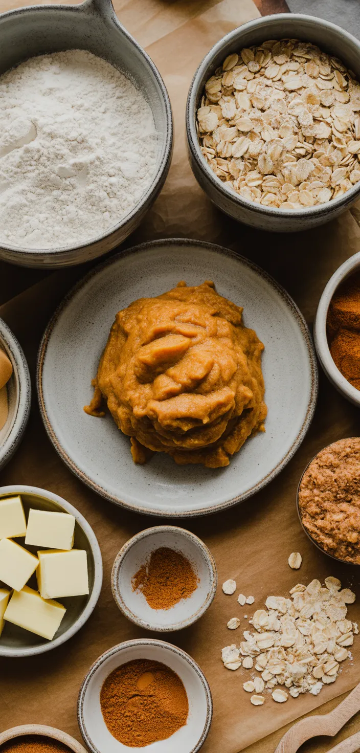 Ingredients photo for Easy Pumpkin Oatmeal Muffins Recipe