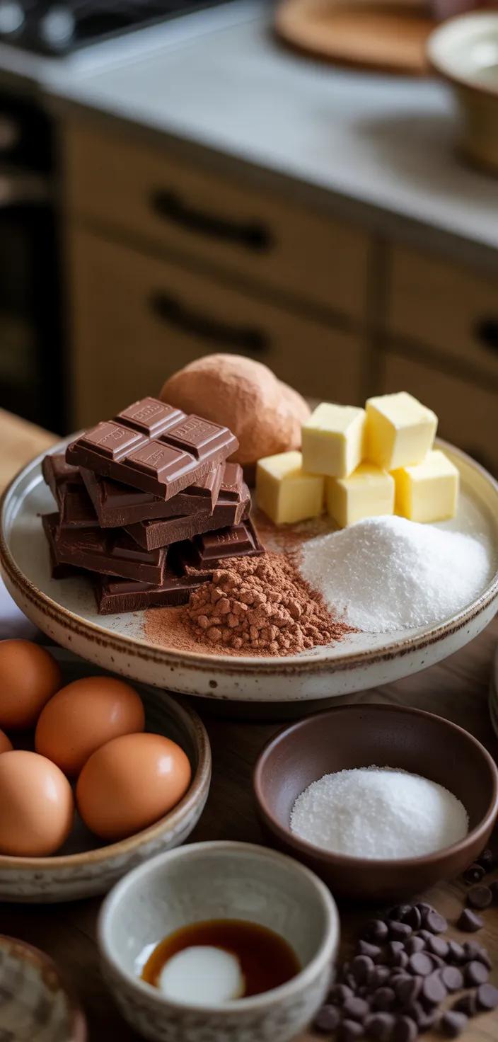 Ingredients photo for Gooey Brownie Pie Recipe