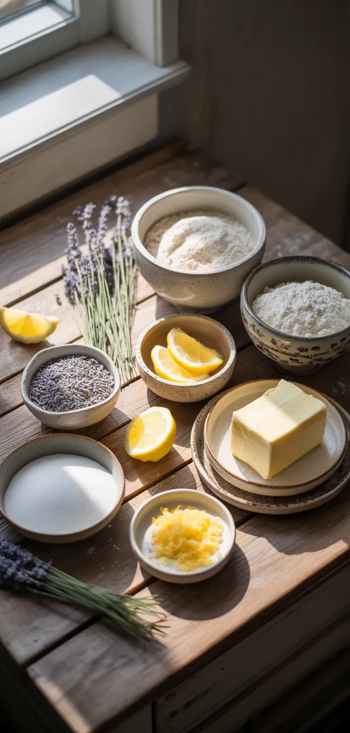 Ingredients photo for Lemon Lavender Cake Recipe