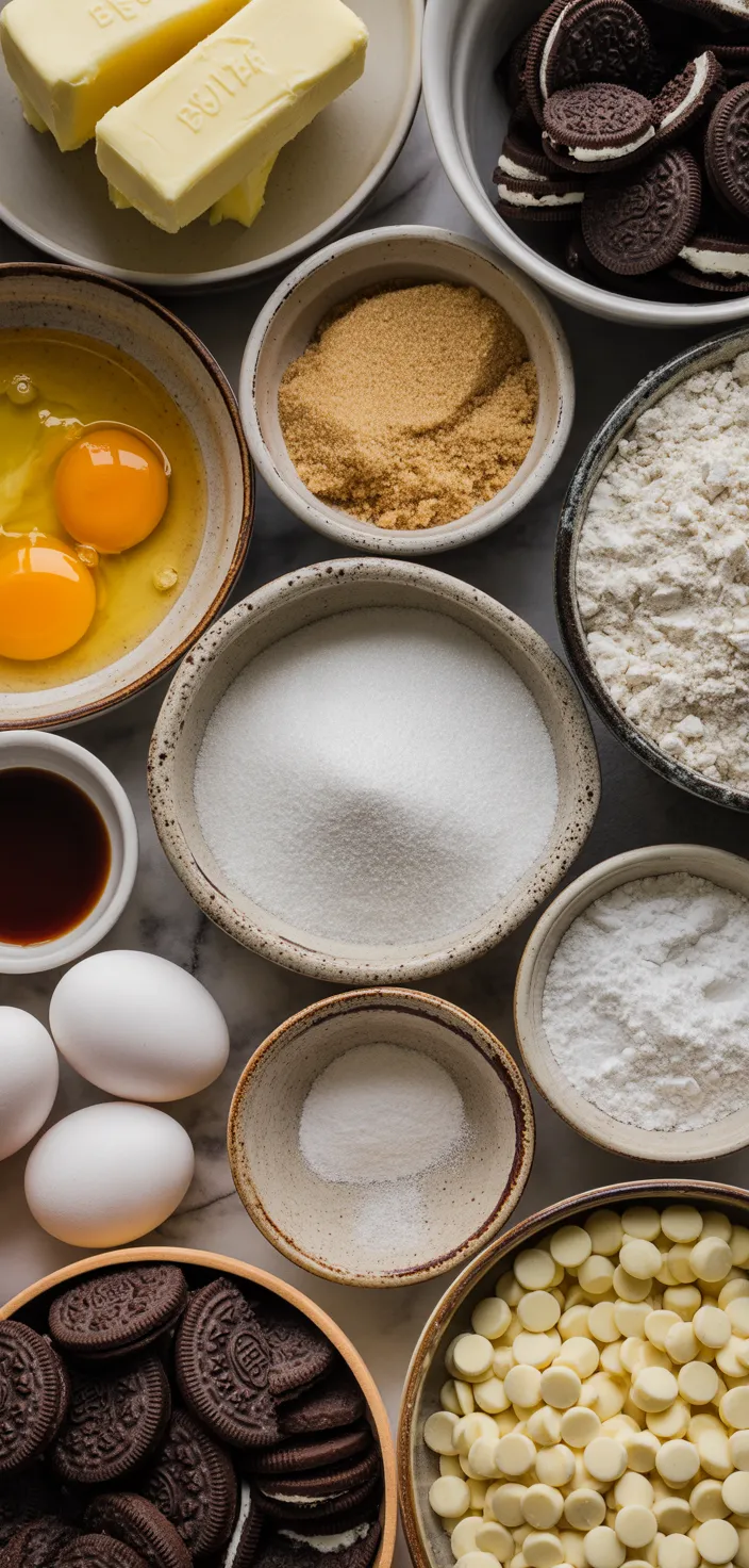 Ingredients photo for Oreo Cookies And Cream Cookies Recipe