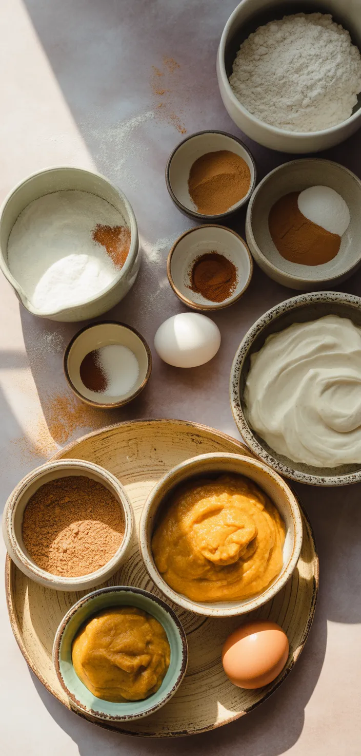 Ingredients photo for Pumpkin Cupcakes With Cinnamon Cream Cheese Frosting Recipe
