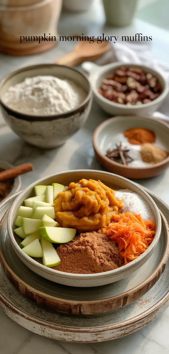 Ingredients photo for Pumpkin Morning Glory Muffins Recipe
