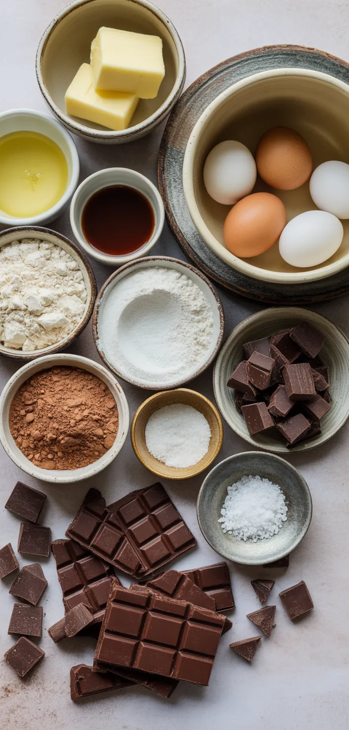 Ingredients photo for Salted Dark Chocolate Truffle Cookies. Recipe