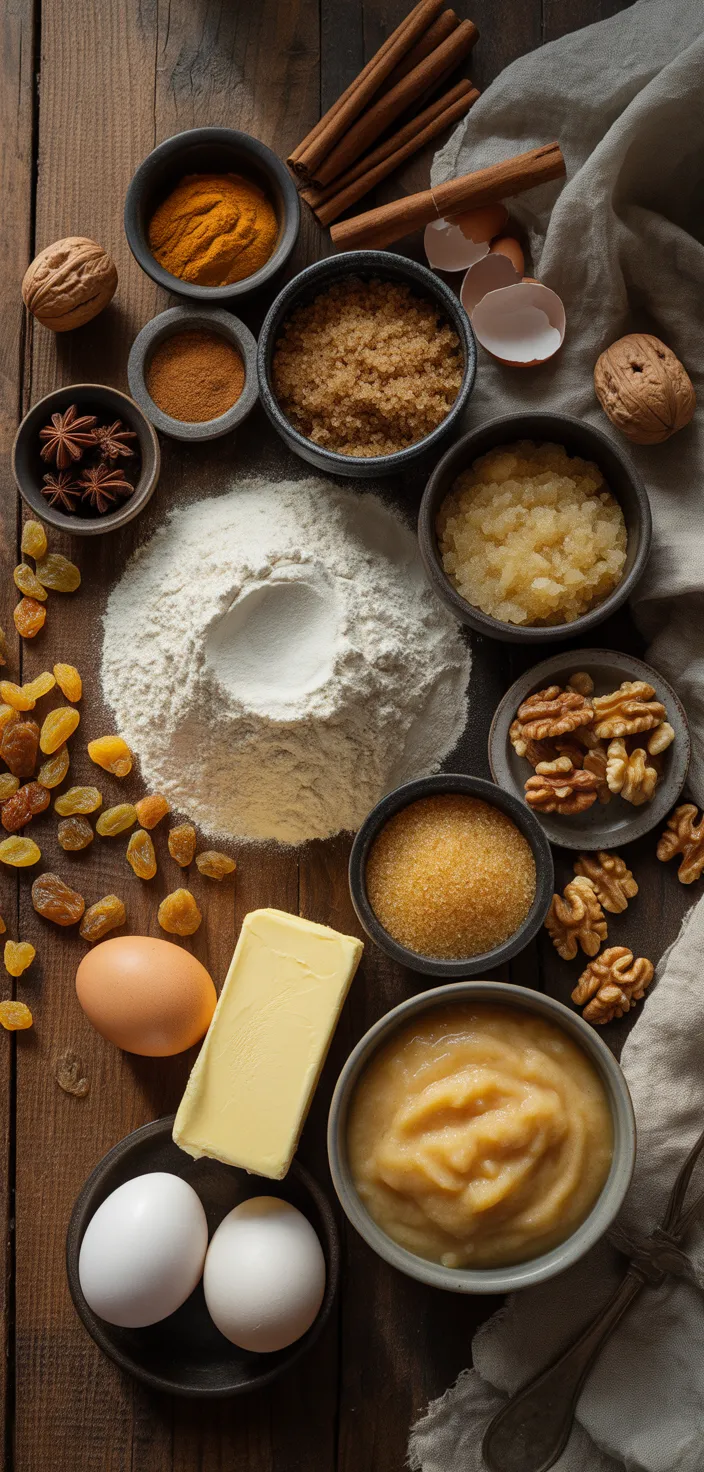 Ingredients photo for Amish Applesauce Cake Recipe
