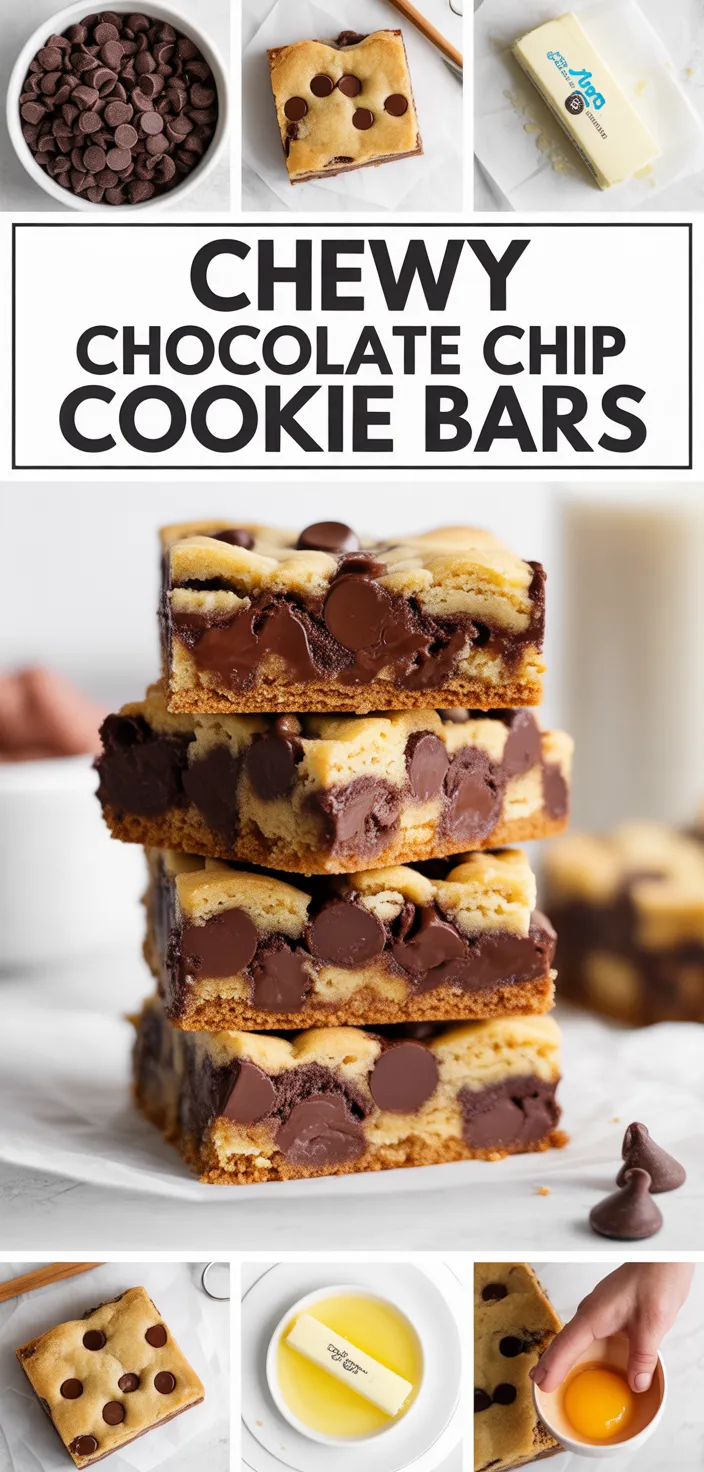 A photo of Chewy Chocolate Chip Cookie Bars Recipe