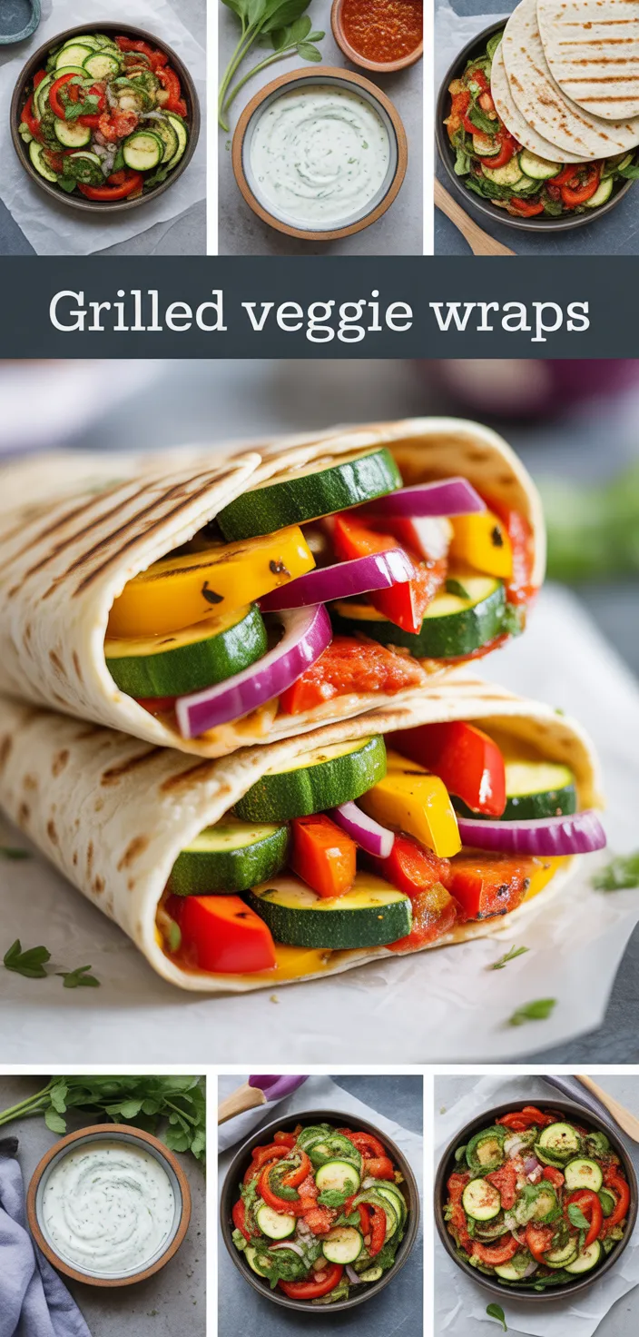 A photo of Easy Grilled Veggie Wraps: A Healthy & Flavorful Meal! Recipe