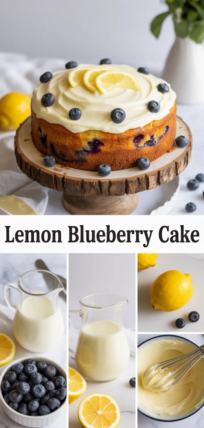 A photo of Lemon Blueberry Buttermilk Cake With Tangy Cream Cheese Frosting Recipe