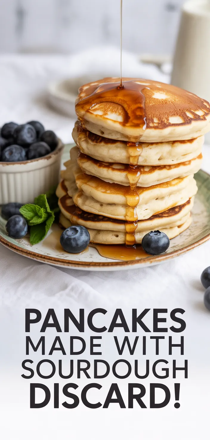 A photo of PANCAKES Made With Sourdough Discard! Recipe