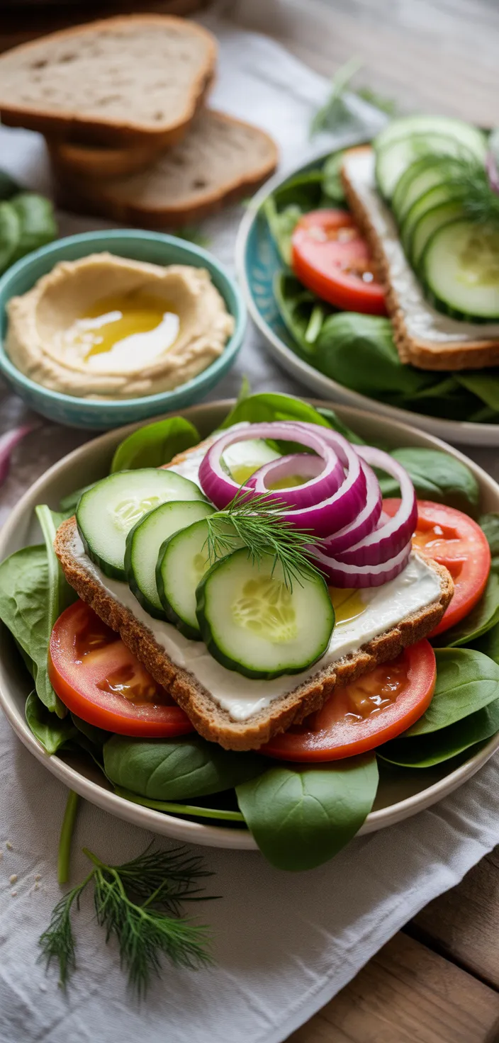 Ingredients photo for Cucumber Hummus Sandwich Recipe