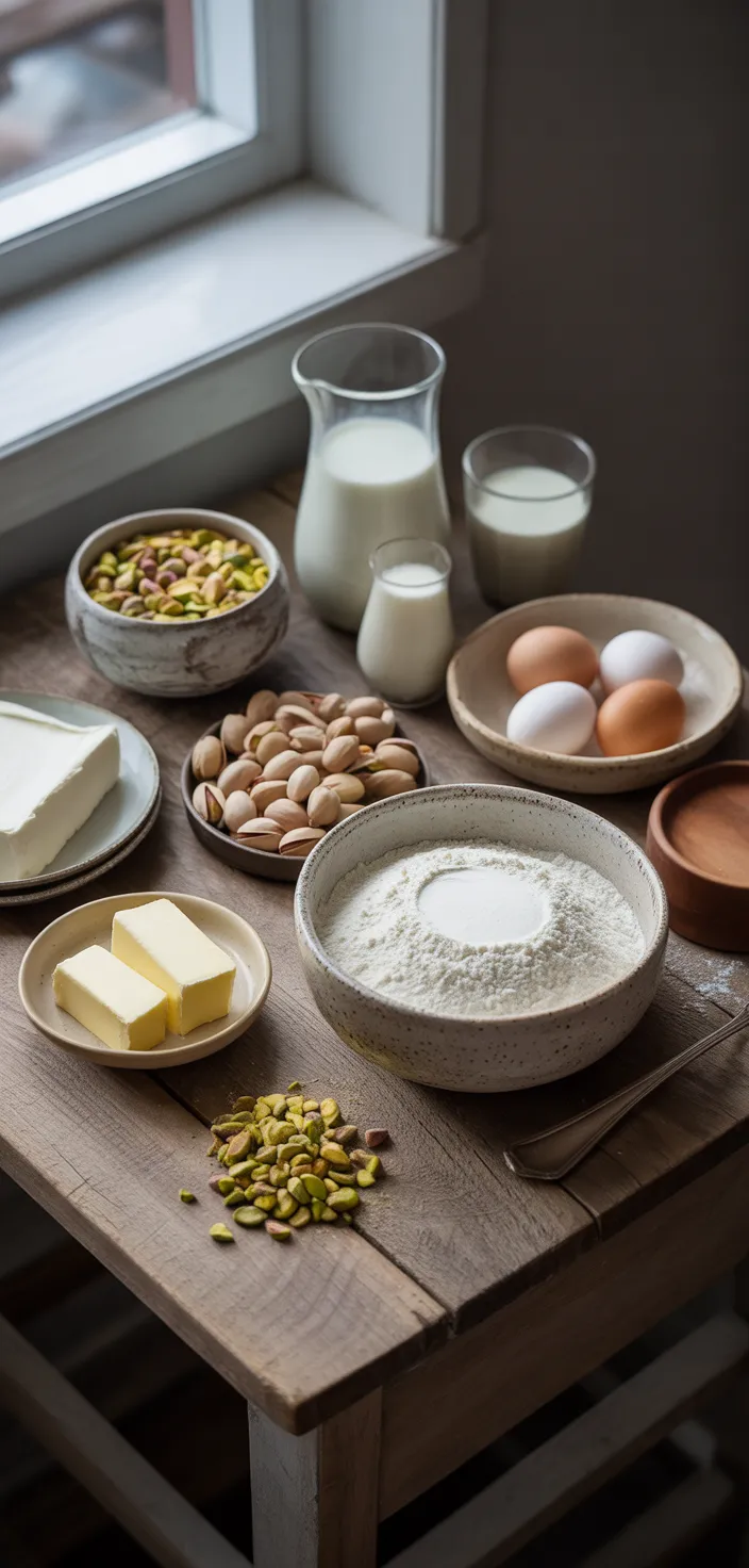Ingredients photo for Pistachio Cake (Deliciously Moist!) Recipe