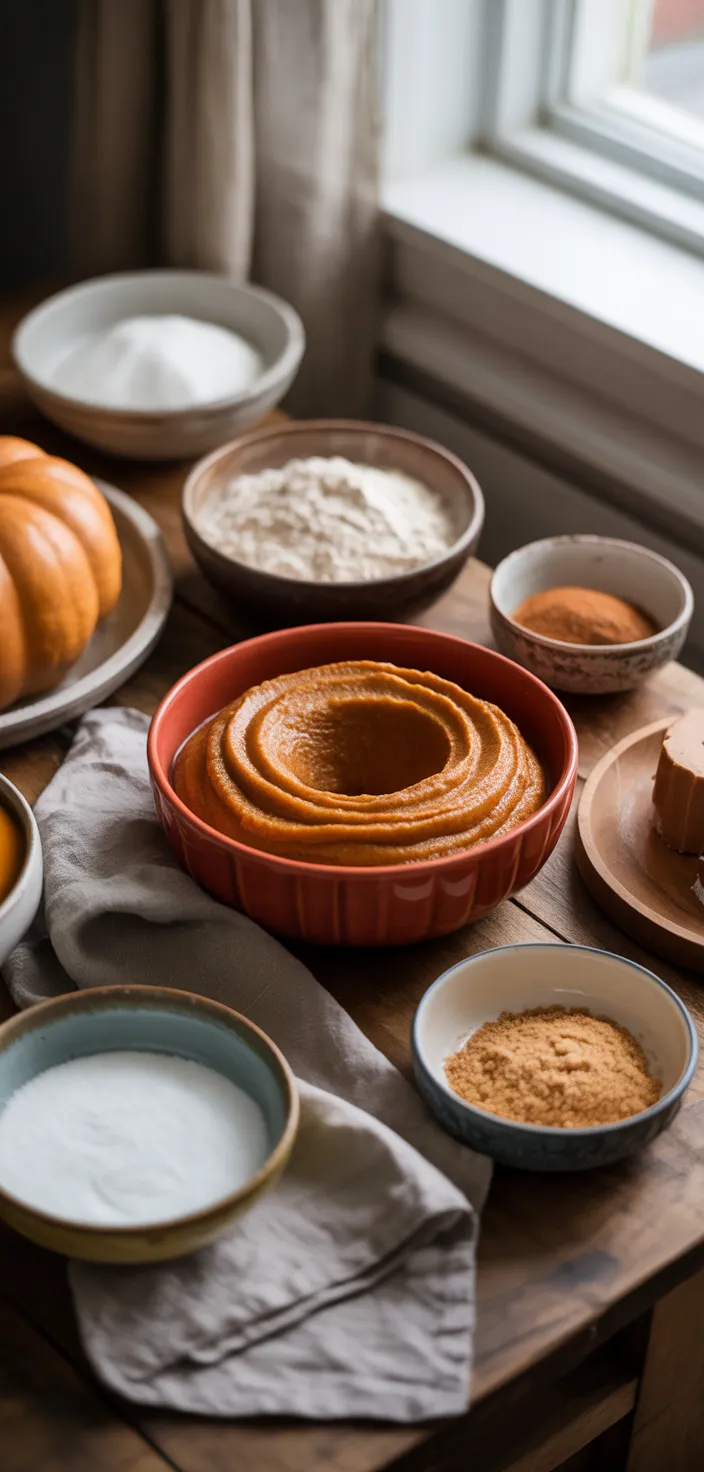 Ingredients photo for Pumpkin Bundt Cake With Brown Sugar Icing Recipe