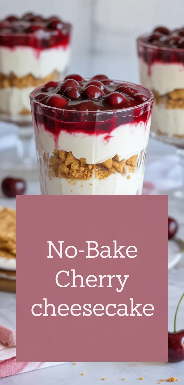 A photo of No Bake Cheesecake Parfait With Cherry Pie Filling Recipe