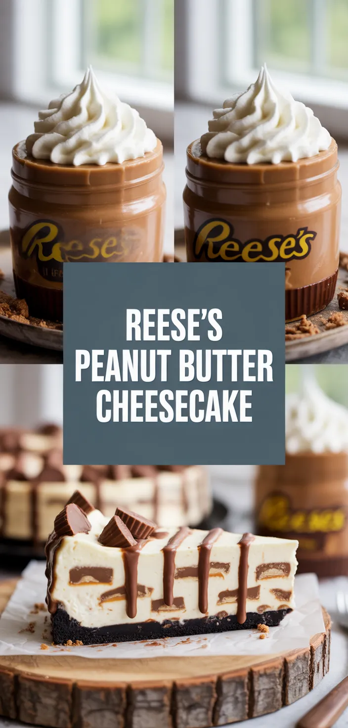 A photo of No Bake Reese's Peanut Butter Cheesecake Recipe