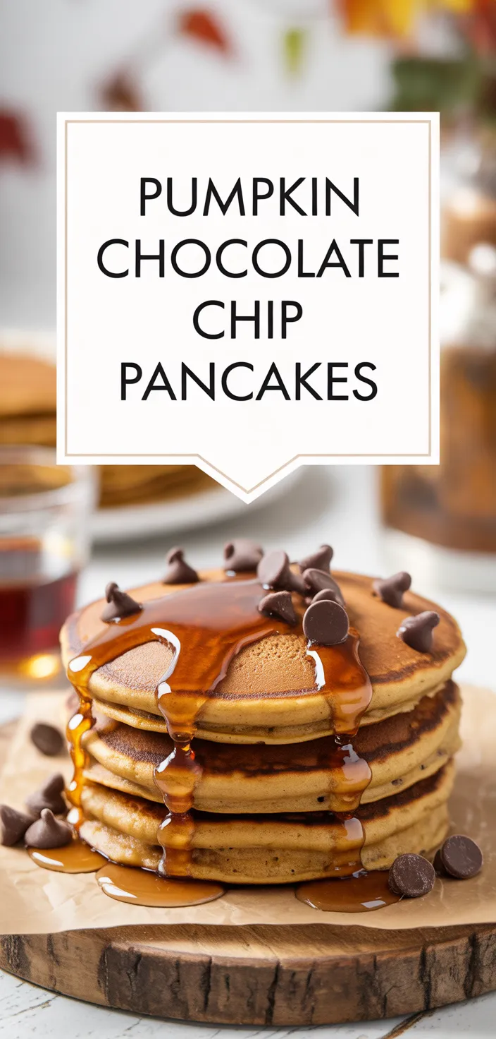 A photo of Pumpkin Chocolate Chip Pancakes Recipe