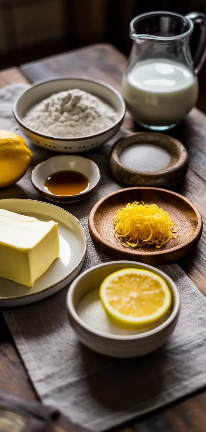 Ingredients photo for Moist Lemon Butter Cake Recipe