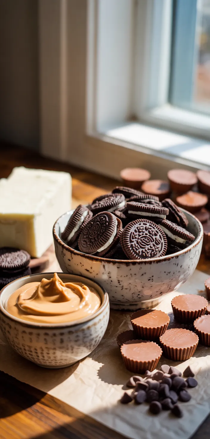 Ingredients photo for No Bake Reese's Peanut Butter Cheesecake Recipe