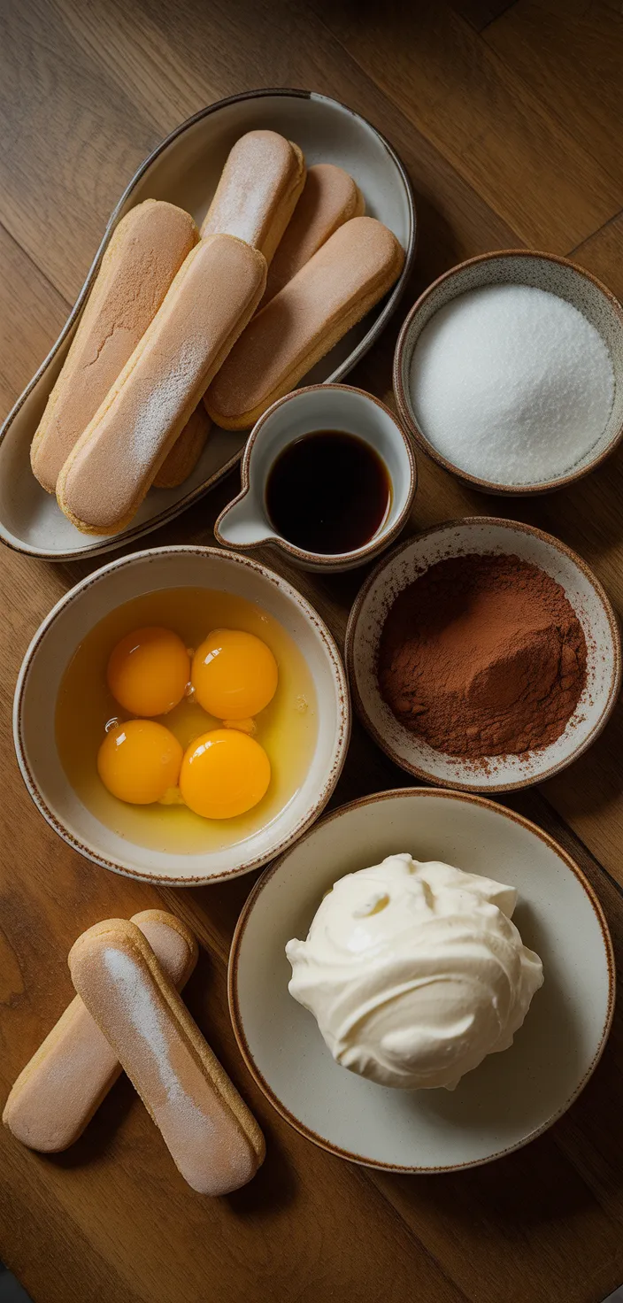 Ingredients photo for Original And Authentic Tiramisu Recipe (from Le Beccherie In Treviso
