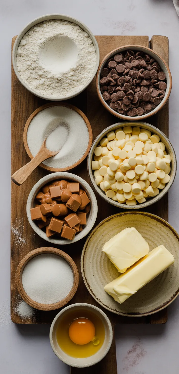 Ingredients photo for Salted Caramel Chocolate Chip Cookies Recipe