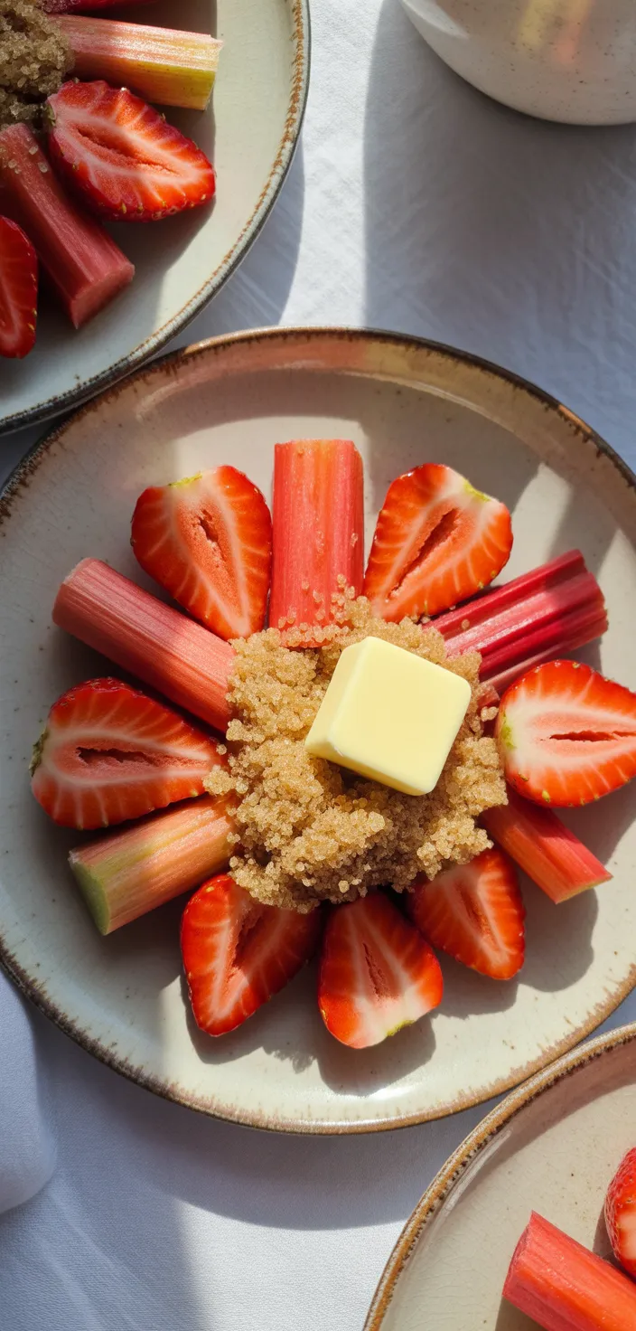 Ingredients photo for Strawberry Rhubarb Pie Filling Recipe.