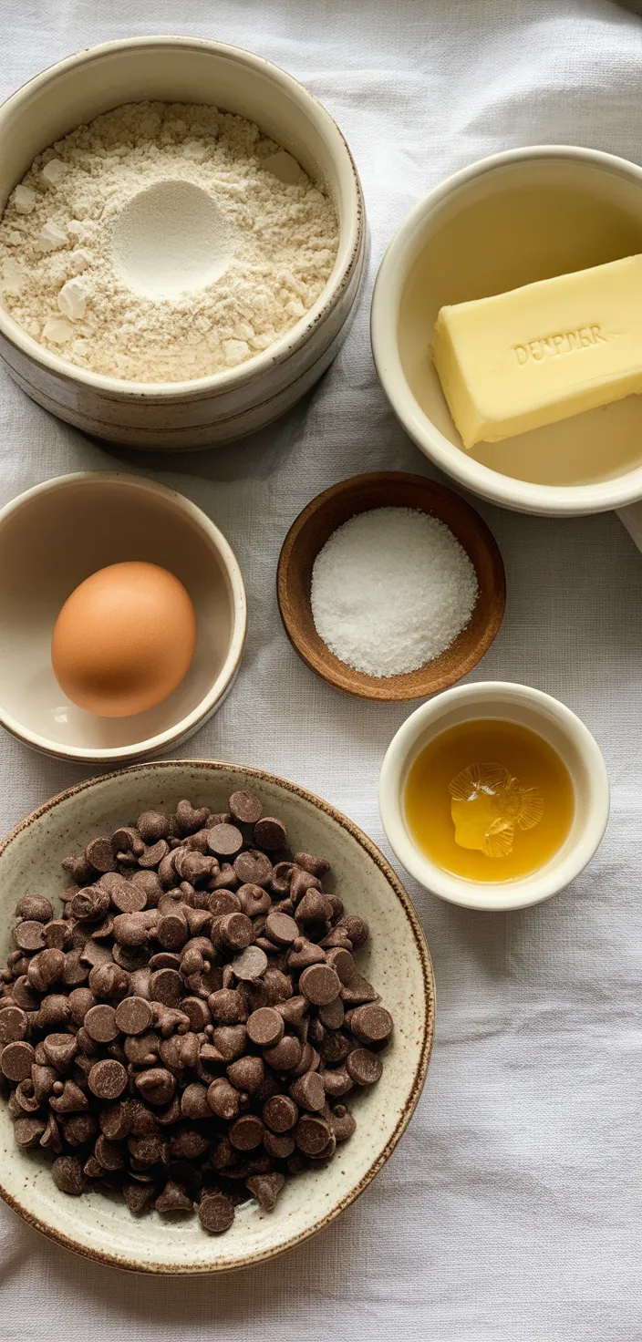 Ingredients photo for Chocolate Chip Cookie Pie Recipe