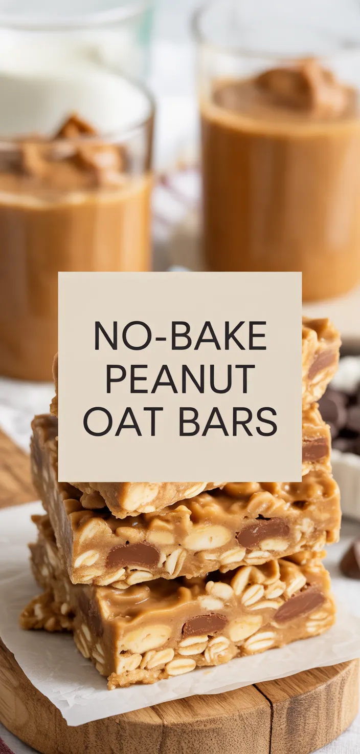 A photo of No Bake Peanut Butter Oat Bars Recipe