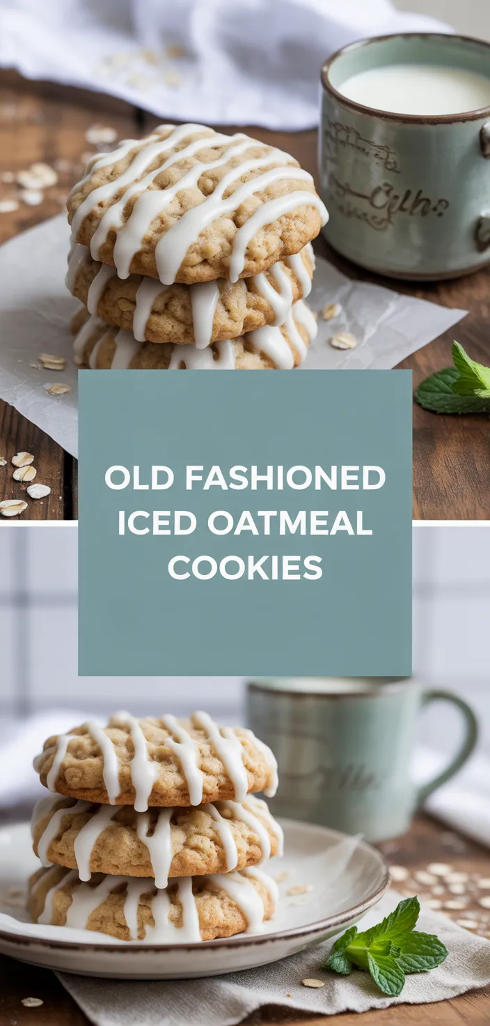 A photo of Old Fashioned Iced Oatmeal Cookies Recipe