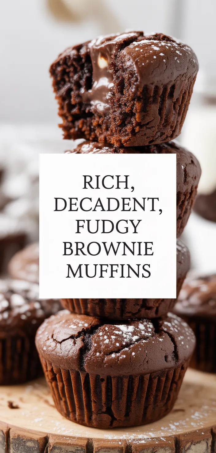 A photo of Rich, Decadent, Fudgy Brownie Muffins Recipe