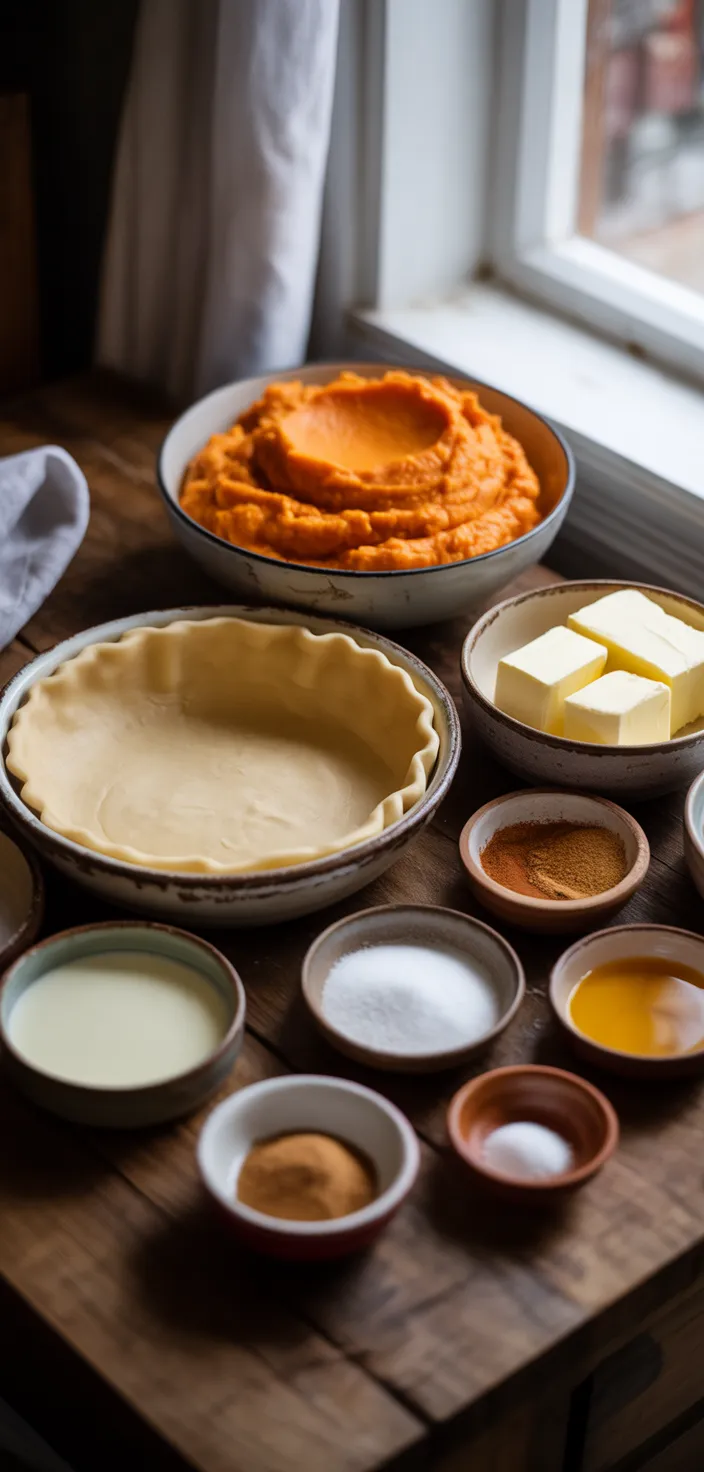 Ingredients photo for Easy Sweet Potato Pie Recipe