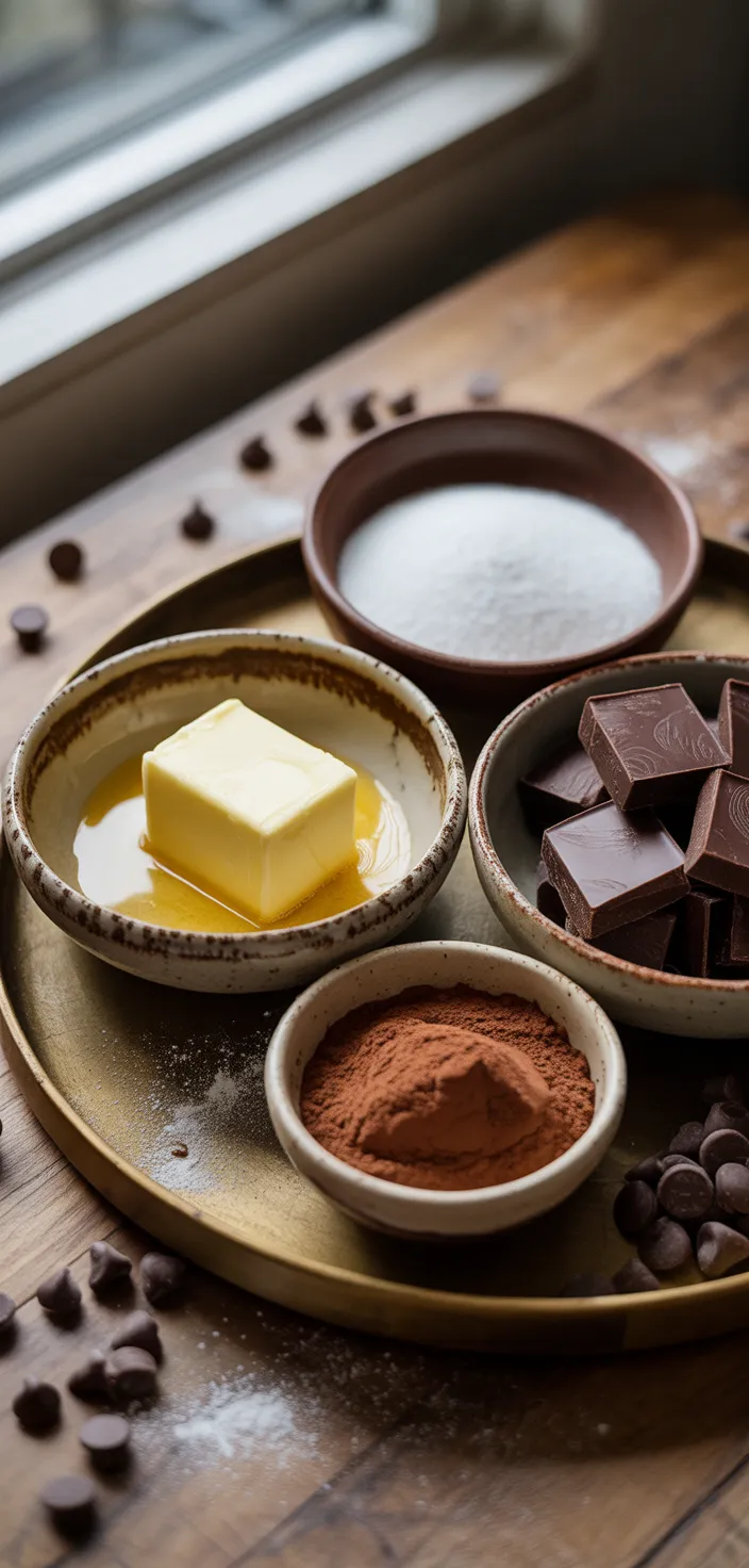Ingredients photo for Rich, Decadent, Fudgy Brownie Muffins Recipe
