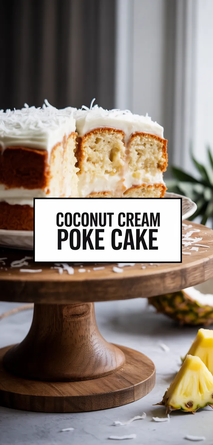 A photo of Coconut Cream Poke Cake Recipe