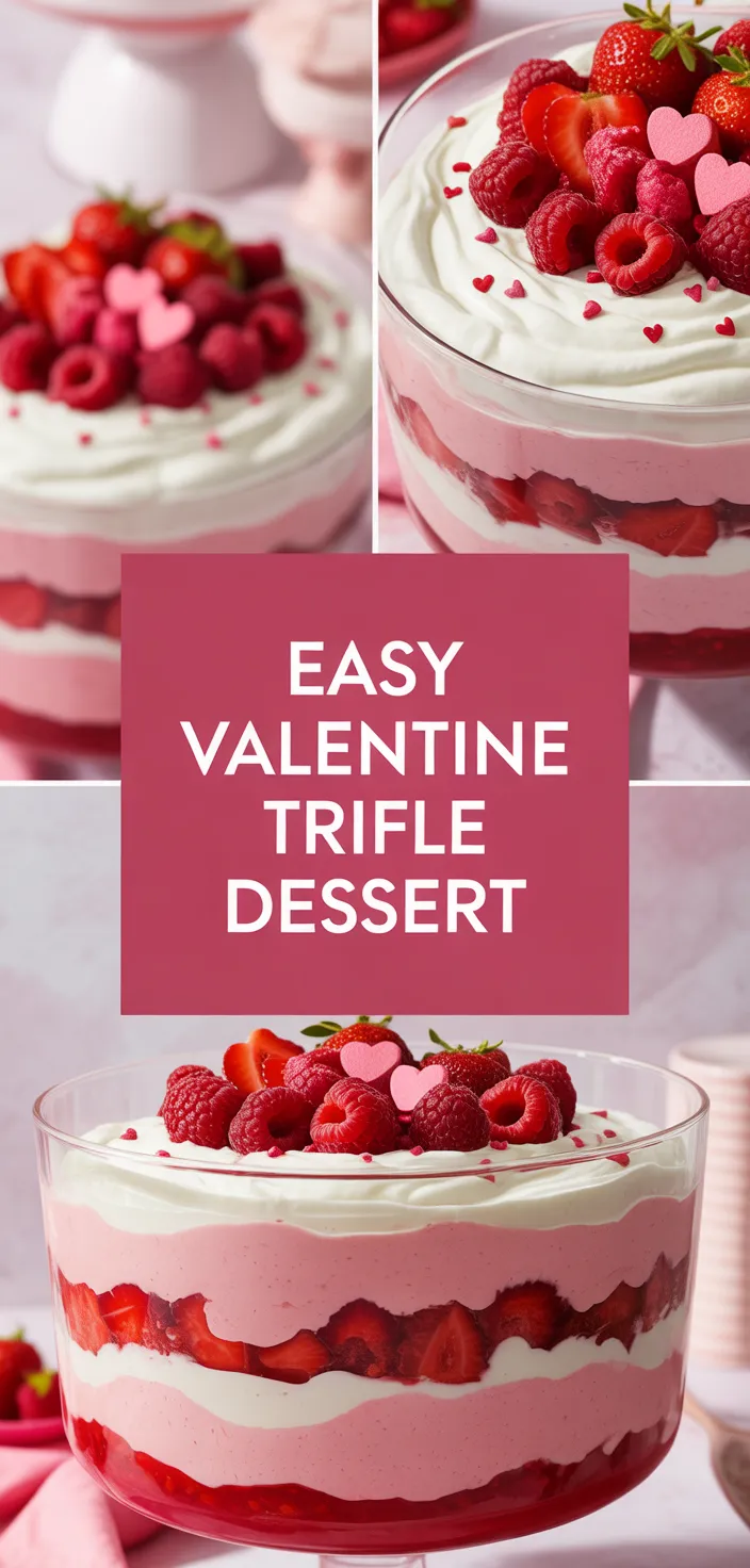 A photo of Easy Valentine Trifle Dessert Recipe