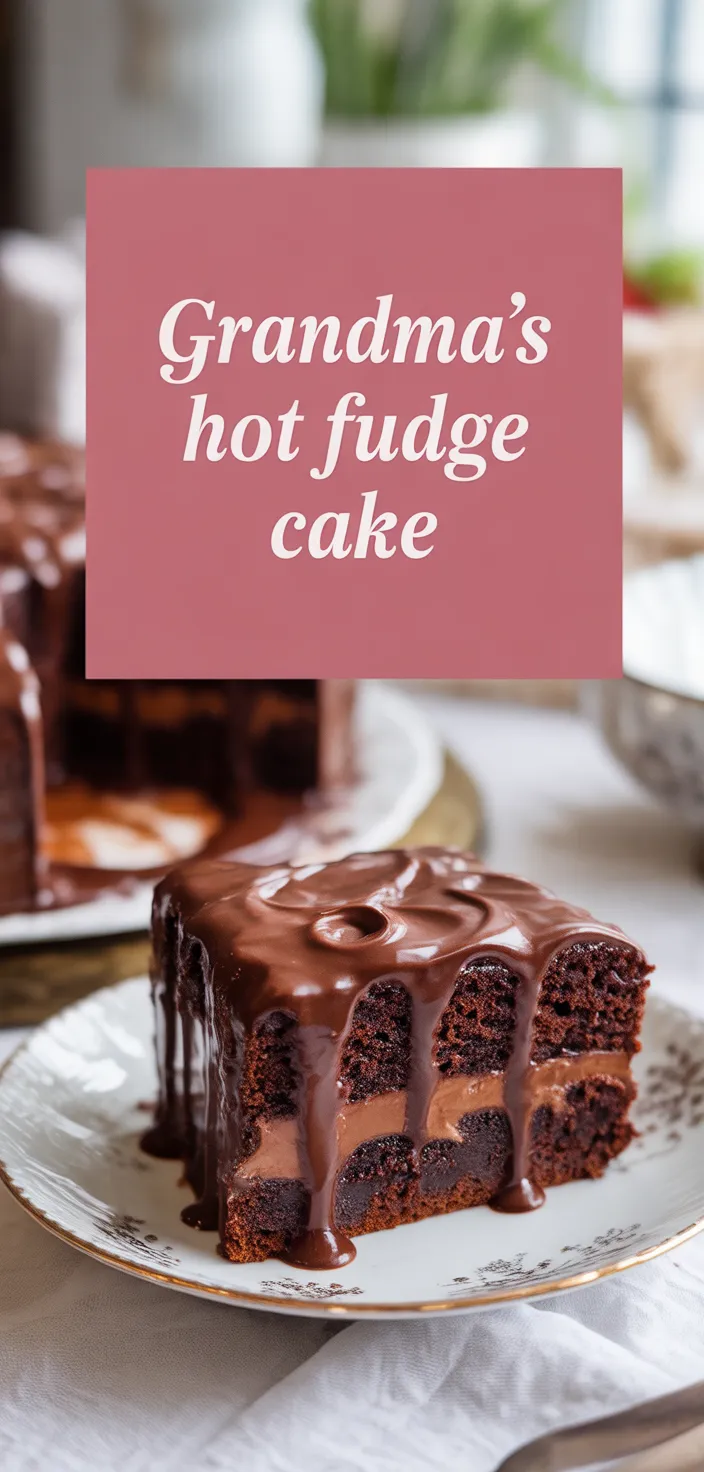 A photo of Grandma's Hot Fudge Cake Recipe
