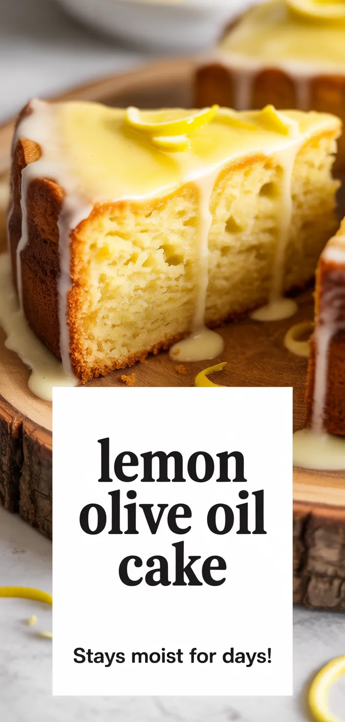 A photo of Lemon Olive Oil Cake • Stays Moist For Days! Recipe