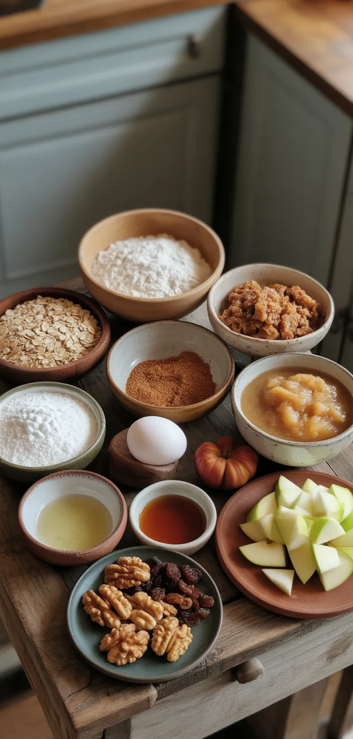 Ingredients photo for Healthy Apple Pie Oatmeal Cookies Recipe