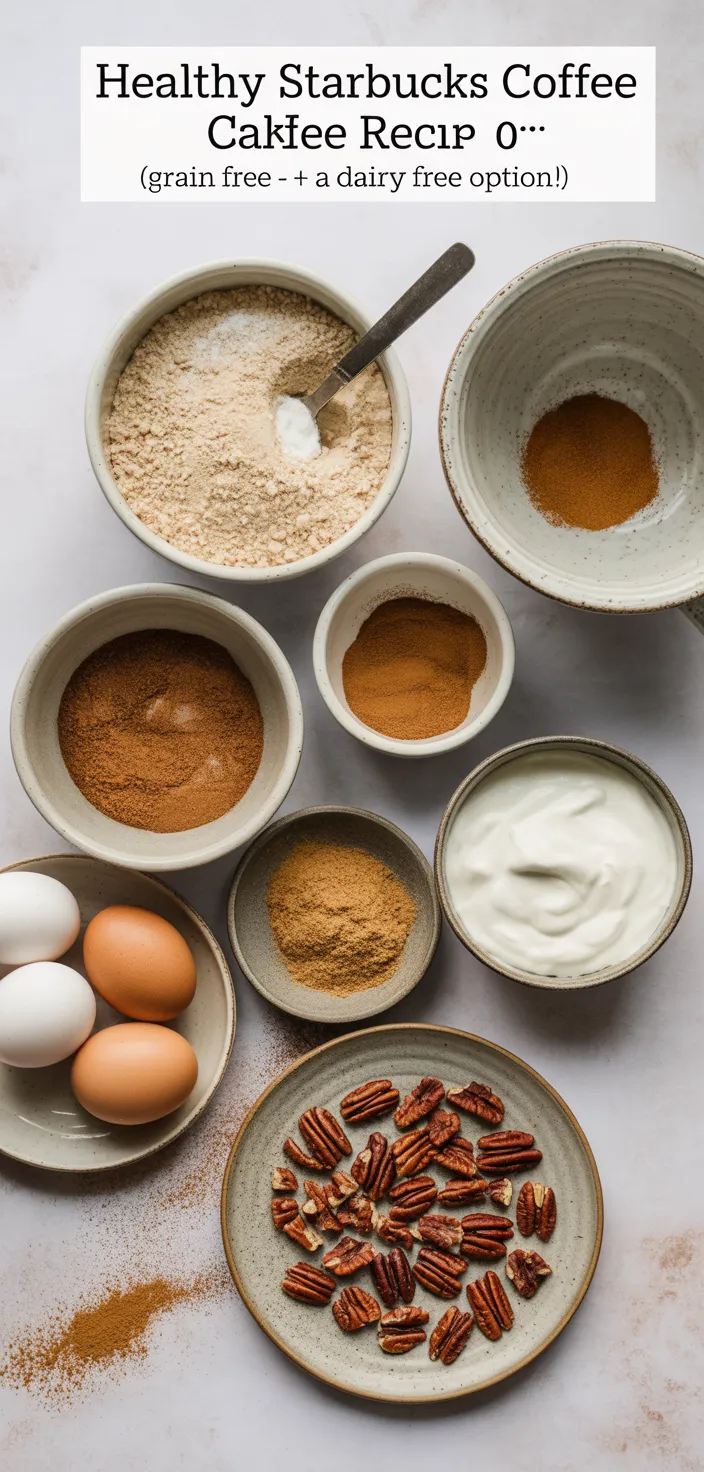 Ingredients photo for Healthy Starbucks Coffee Cake Recipe (grain Free + A Dairy Free Option!)