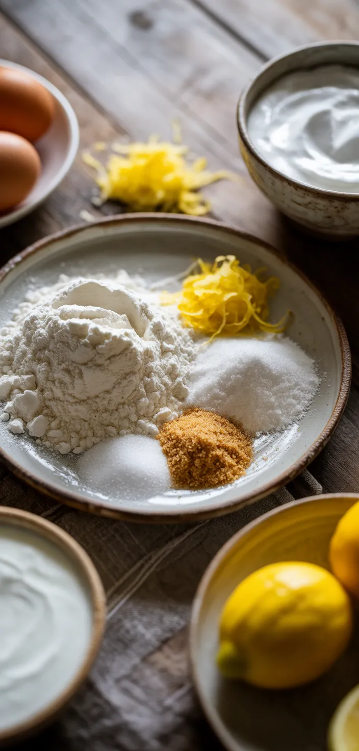 Ingredients photo for Lemon Olive Oil Cake • Stays Moist For Days! Recipe