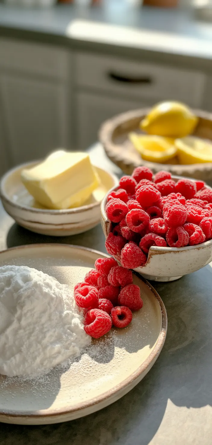Ingredients photo for Lemon Raspberry Cake Recipe