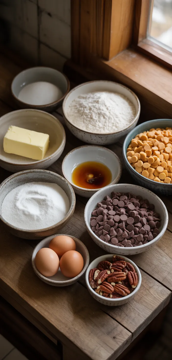 Ingredients photo for Best Ever Butterscotch Chocolate Chip Cookies Recipe