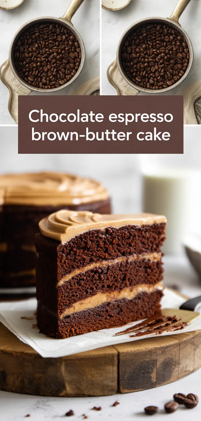 A photo of Dark Chocolate Espresso Cake With Brown Butter Frosting Recipe