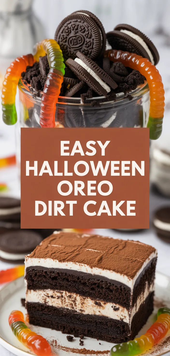A photo of Easy Halloween Oreo Dirt Cake Recipe