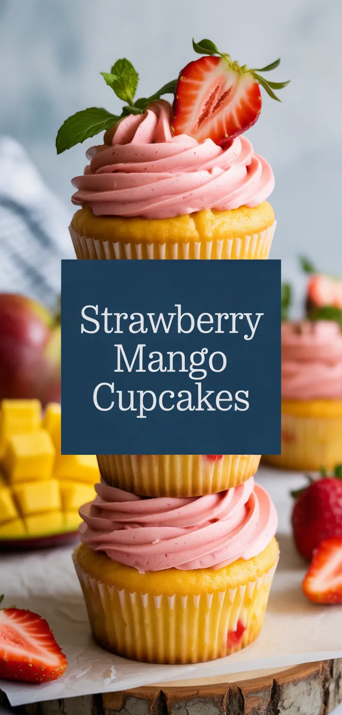 A photo of Strawberry Mango Cupcakes  Recipe