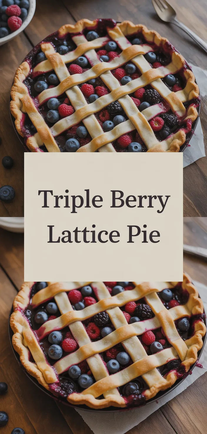 A photo of Triple Berry Pie With Lattice Top (Easier Than You Think!) Recipe