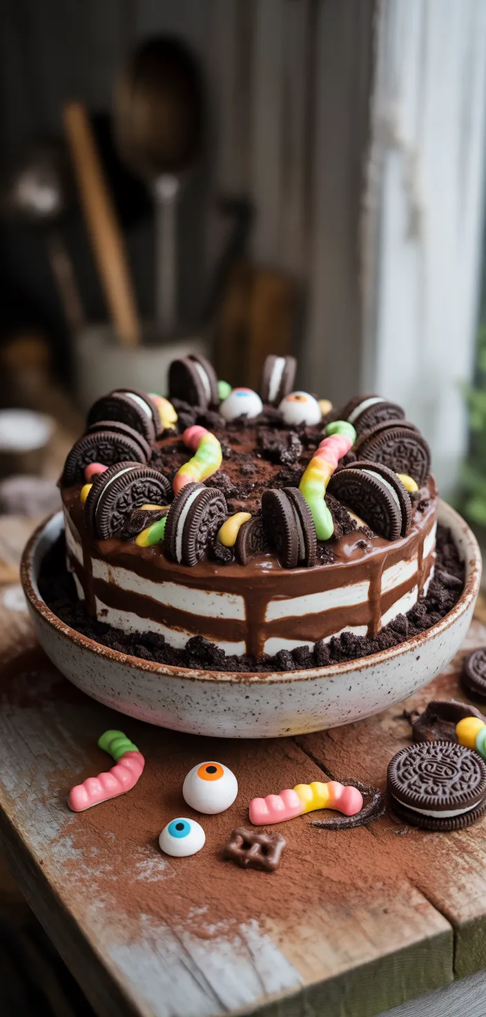 Ingredients photo for Easy Halloween Oreo Dirt Cake Recipe
