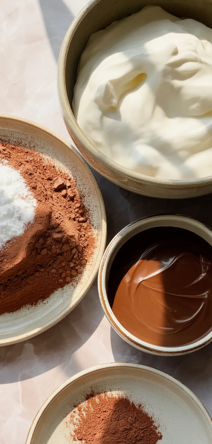 Ingredients photo for Easy Homemade Chocolate Whipped Cream Recipe