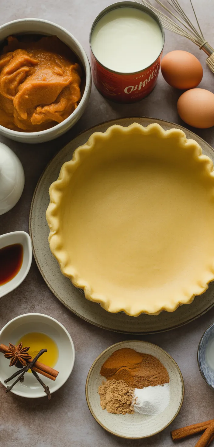 Ingredients photo for Pumpkin Pie With Sweetened Condensed Milk Recipe