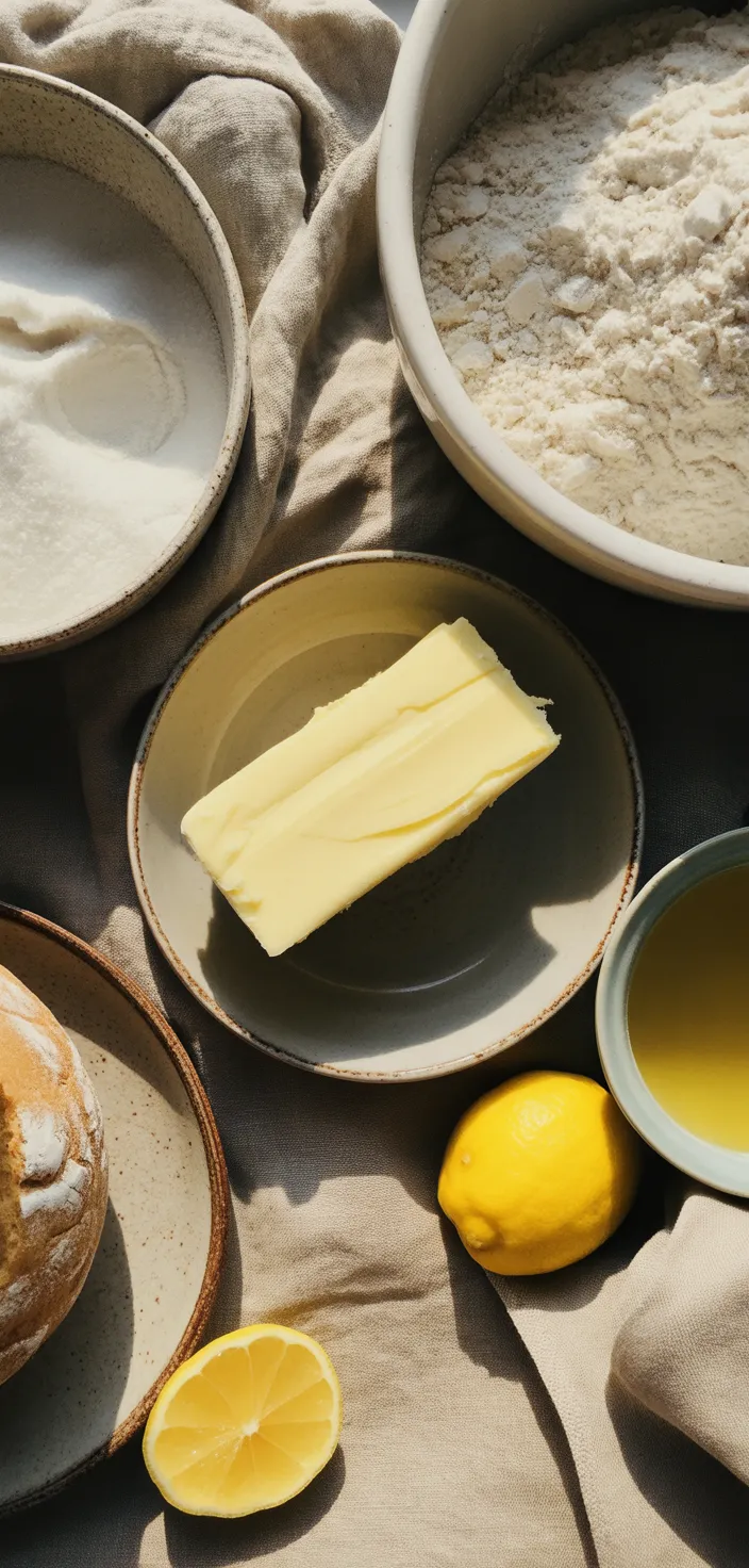 Ingredients photo for Sourdough Lemon Crinkle Cookies Recipe