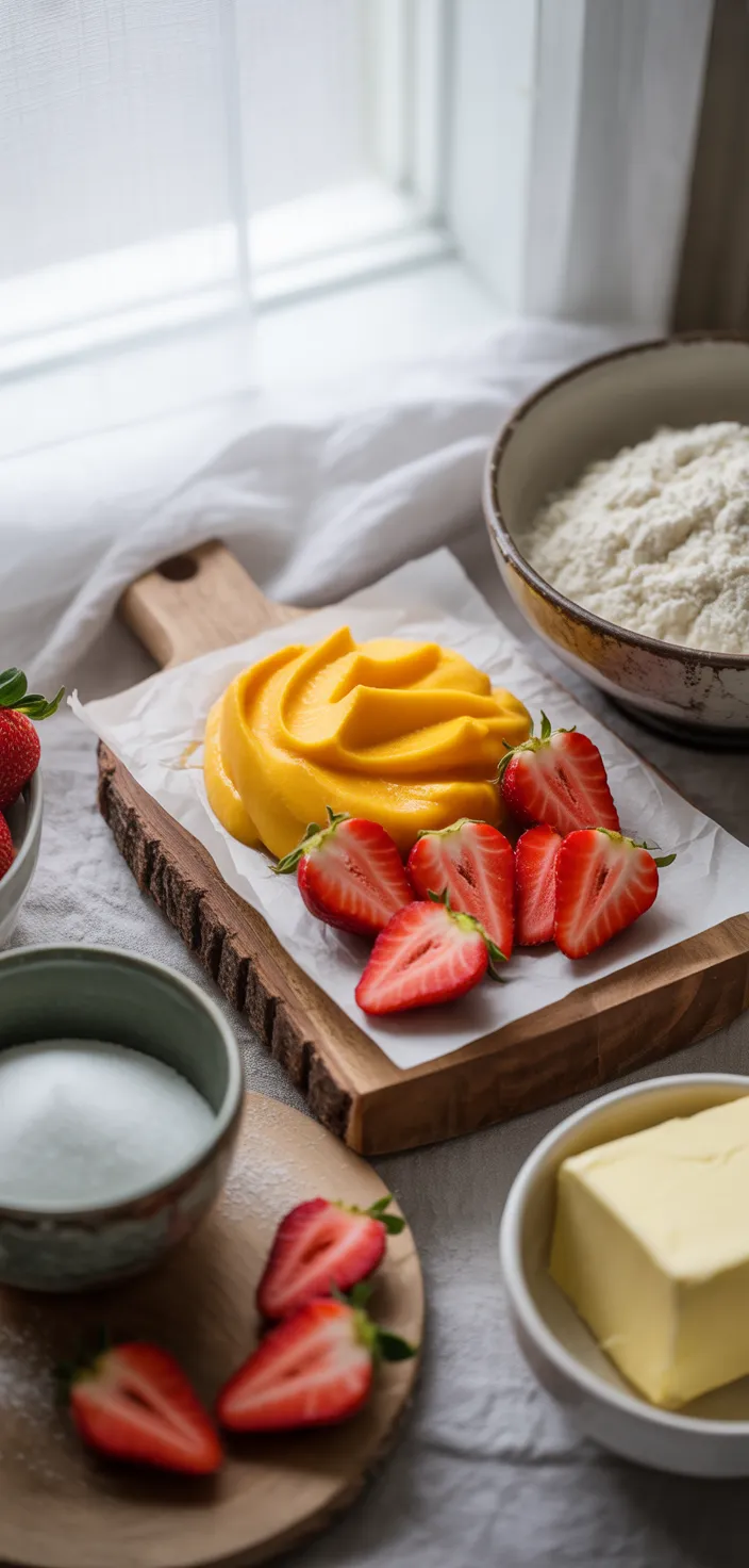 Ingredients photo for Strawberry Mango Cupcakes  Recipe